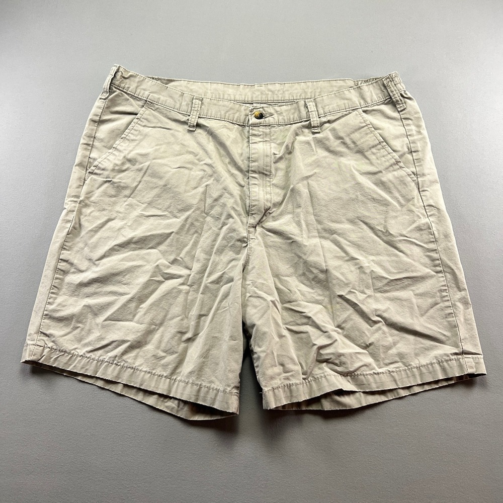 Wrangler Hero Originals Chino Shorts Mens 38 Beige Cotton Flat Front Resort Wear
